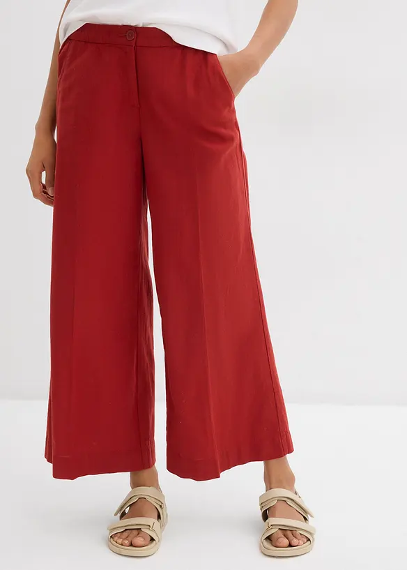 Culotte mit elastischem Bund aus Viskose-Mix in rot von vorne - bonprix