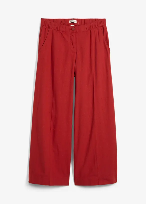 Culotte mit elastischem Bund aus Viskose-Mix in rot von vorne - bonprix