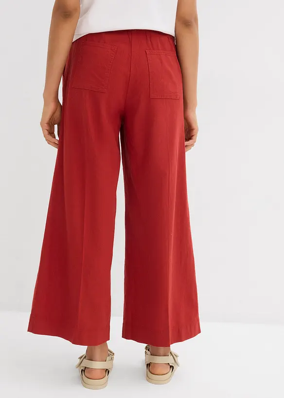Culotte mit elastischem Bund aus Viskose-Mix in rot von hinten - bonprix