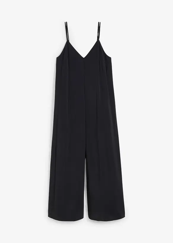 Jumpsuit mit verstellbaren Trägern aus Viskose-Mix in schwarz von vorne - bonprix