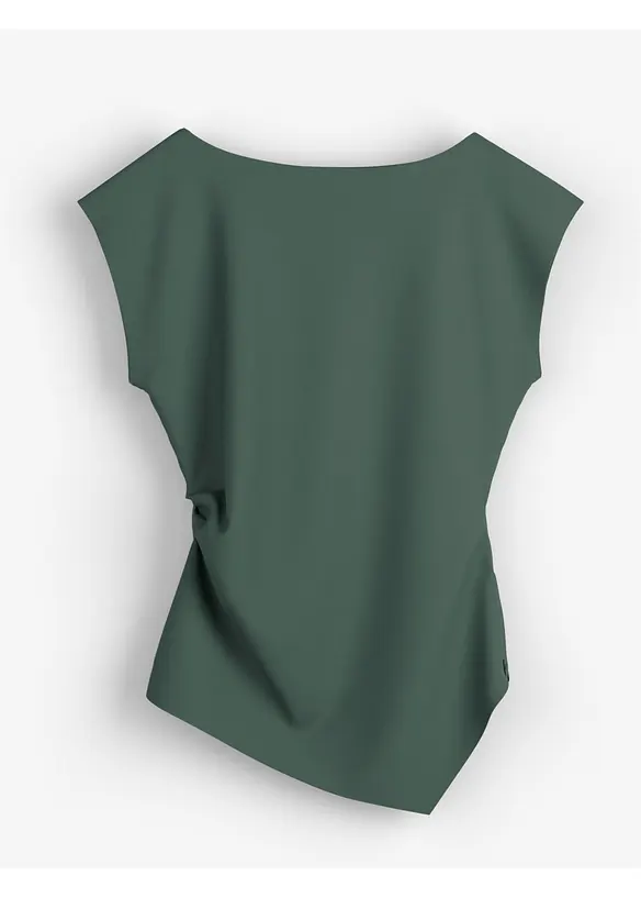 Asymmetrisches Top aus bequemem Scuba in grün von vorne - bonprix