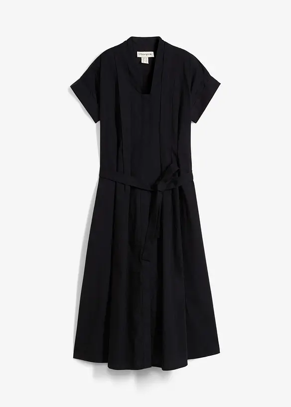 Kaftan-Kleid aus reiner Baumwolle in schwarz von vorne - bonprix Kaftan-Kleid aus reiner Baumwolle in schwarz von vorne - bonprix