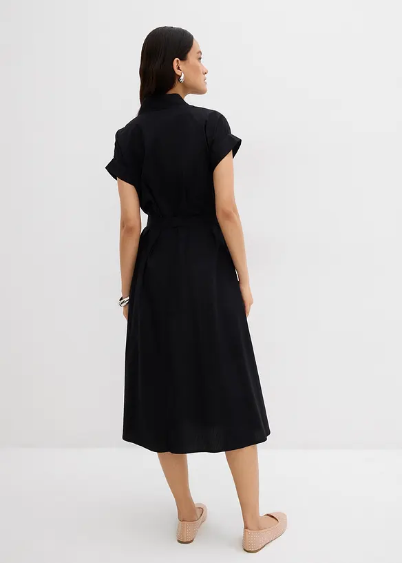Kaftan-Kleid aus reiner Baumwolle in schwarz von hinten (Totalaufnahme) - bonprix Kaftan-Kleid aus reiner Baumwolle in schwarz von hinten (Totalaufnahme) - bonprix