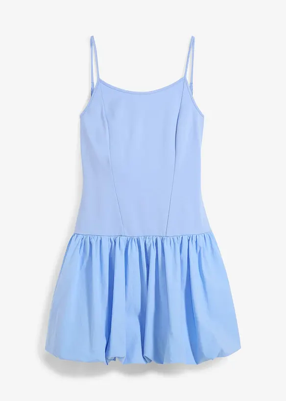 Minikleid mit Ballonrock in blau von vorne - bonprix