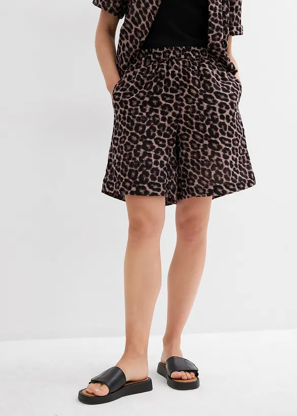 Musselin-Shorts aus reiner Baumwolle in grau von vorne - bonprix Musselin-Shorts aus reiner Baumwolle in grau von vorne - bonprix