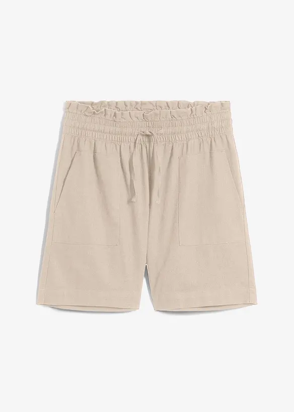 Shorts aus Leinen-Viskose-Mix in beige von vorne - bonprix Shorts aus Leinen-Viskose-Mix in beige von vorne - bonprix