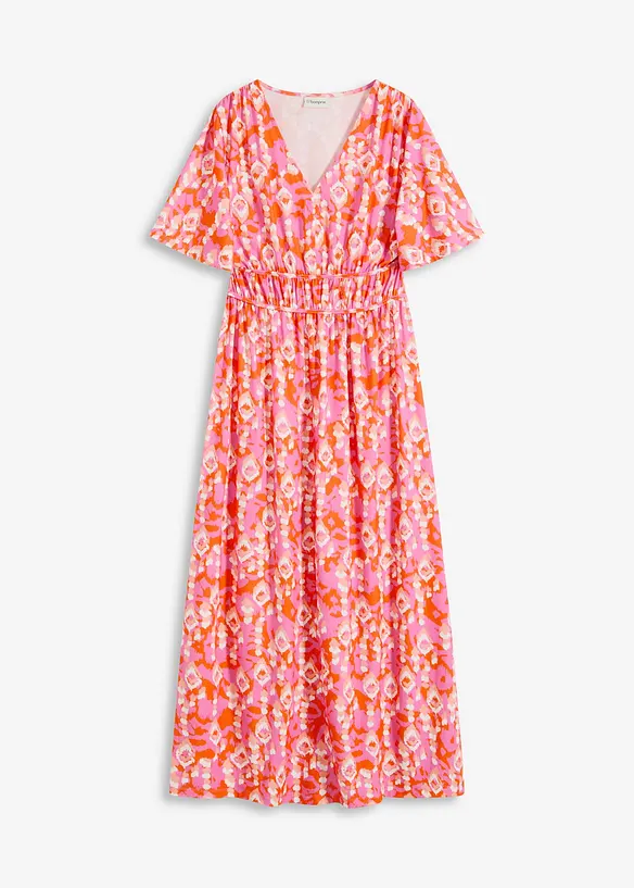 Maxikleid aus fließendem Viskose-Mix in pink von vorne - bonprix Maxikleid aus fließendem Viskose-Mix in pink von vorne - bonprix