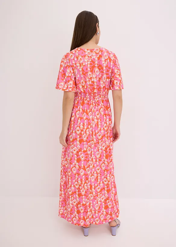 Maxikleid aus fließendem Viskose-Mix in pink von hinten (Totalaufnahme) - bonprix Maxikleid aus fließendem Viskose-Mix in pink von hinten (Totalaufnahme) - bonprix
