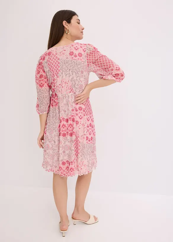 bedrucktes Mesh-Tunika-Kleid in pink von hinten (Totalaufnahme) - bonprix bedrucktes Mesh-Tunika-Kleid in pink von hinten (Totalaufnahme) - bonprix