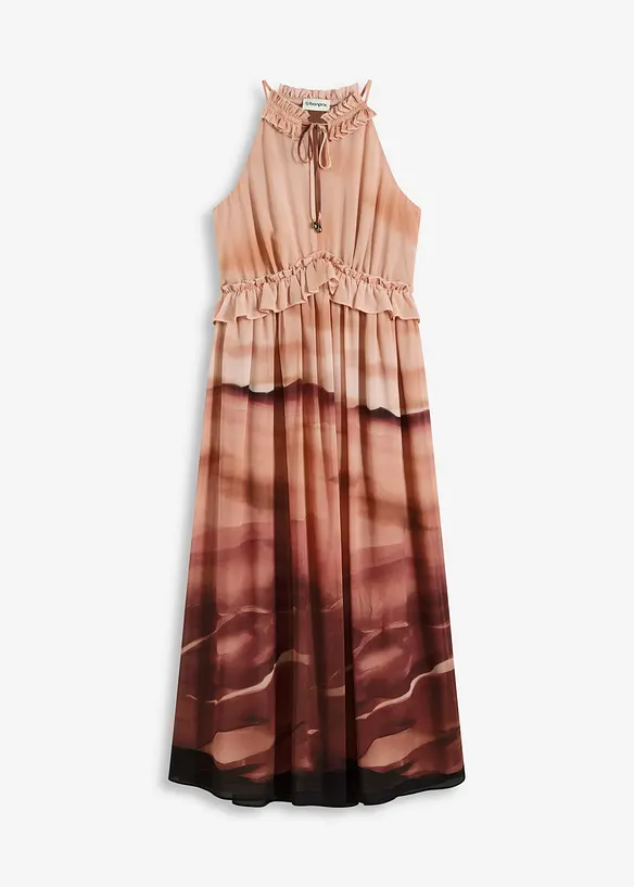 Chiffonkleid in braun von vorne - bonprix