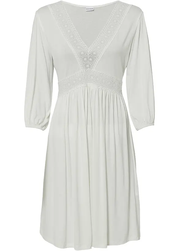 Tunika-Kleid aus softem Viskose-Mix in weiß von vorne - bonprix Tunika-Kleid aus softem Viskose-Mix in weiß von vorne - bonprix