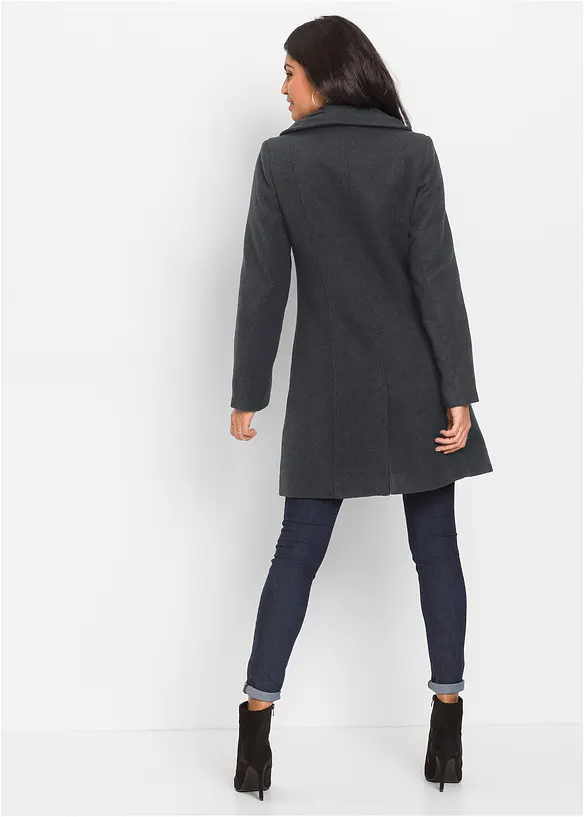 Kurzmantel in grau von hinten (Totalaufnahme) - bonprix