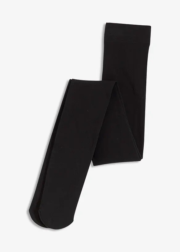 Thermo-Strumpfhose mit softem Fleece 140 DEN in schwarz von vorne - bonprix