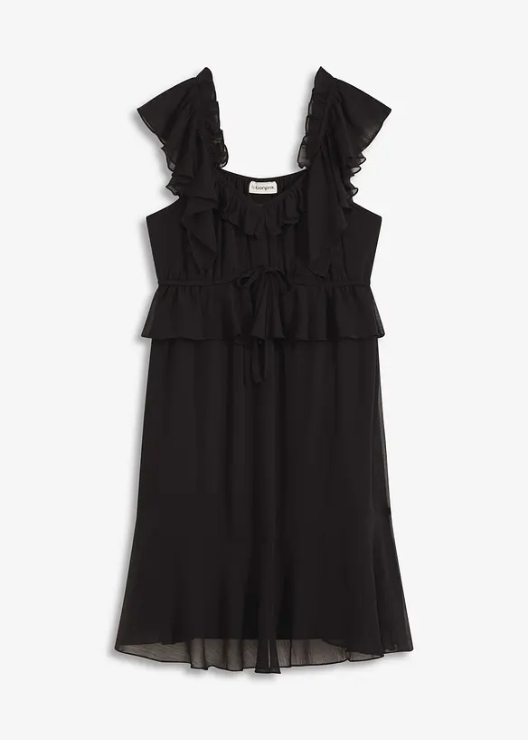 Chiffonkleid in A-Linie in schwarz von vorne - bonprix Chiffonkleid in A-Linie in schwarz von vorne - bonprix