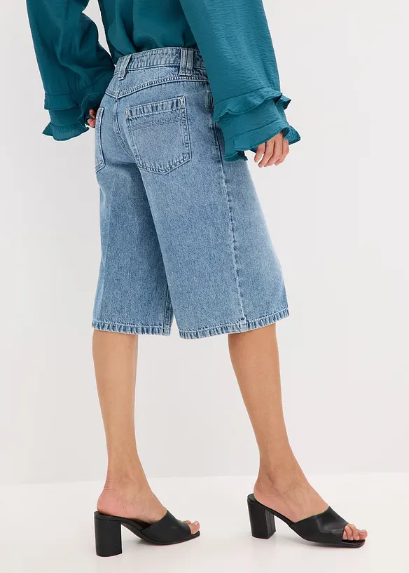 Jeans-Bermuda Mid Waist in blau von hinten - bonprix