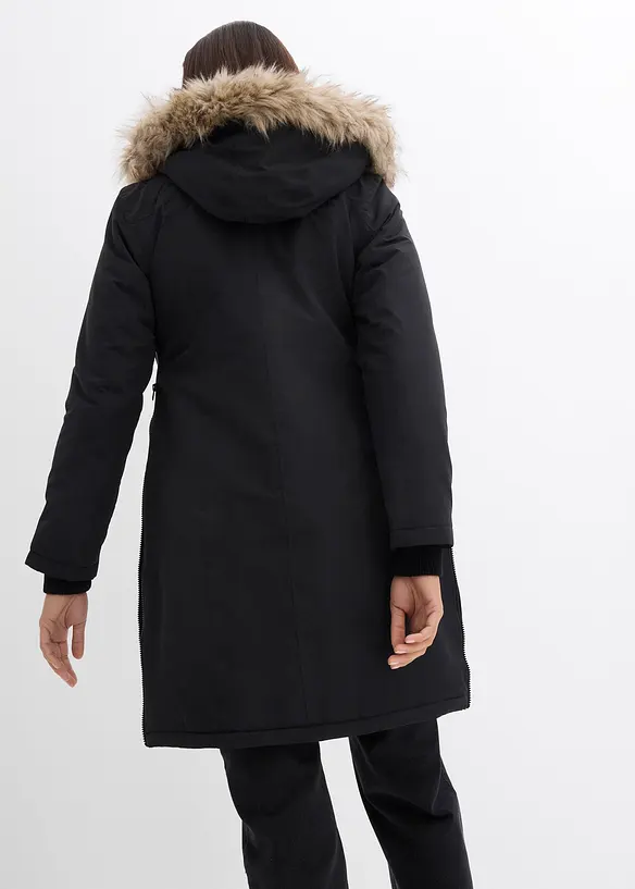 3-in-1 wind-und wasserdichter Umstandsmantel mit Trageeinsatz in schwarz von hinten (Totalaufnahme) - bonprix 3-in-1 wind-und wasserdichter Umstandsmantel mit Trageeinsatz in schwarz von hinten (Totalaufnahme) - bonprix