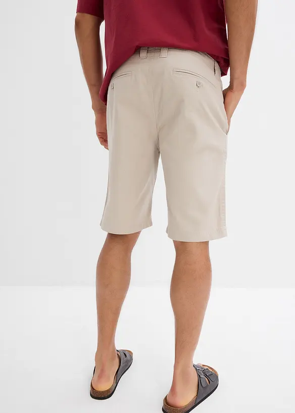 Chino-Bermuda aus Baumwolle in Regular-Fit in grau von hinten - bonprix
