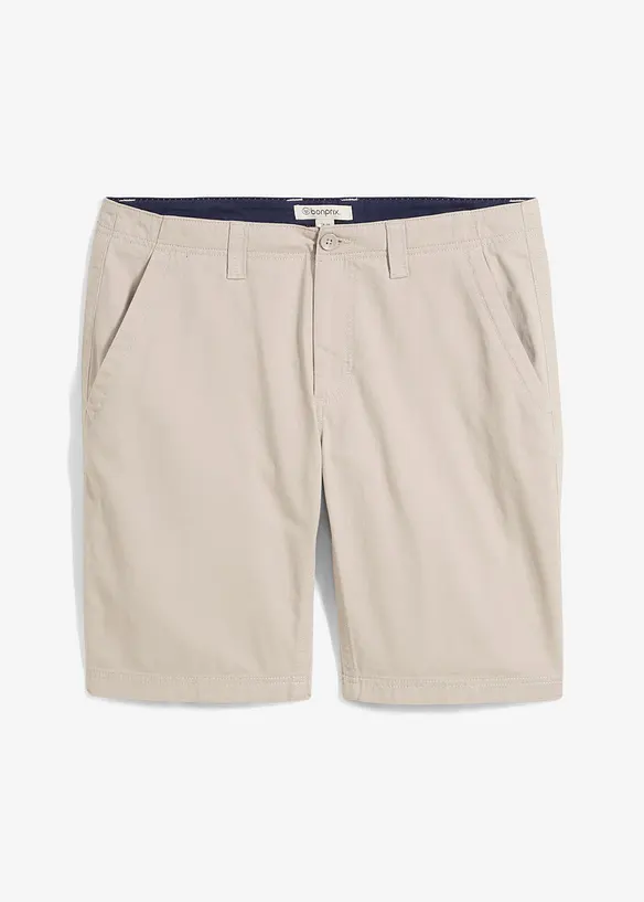 Chino-Bermuda aus Baumwolle in Regular-Fit in grau von vorne - bonprix