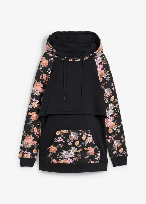 Weiches 2-in-1 Umstands-und Stillsweatshirt in schwarz von vorne - bonprix Weiches 2-in-1 Umstands-und Stillsweatshirt in schwarz von vorne - bonprix