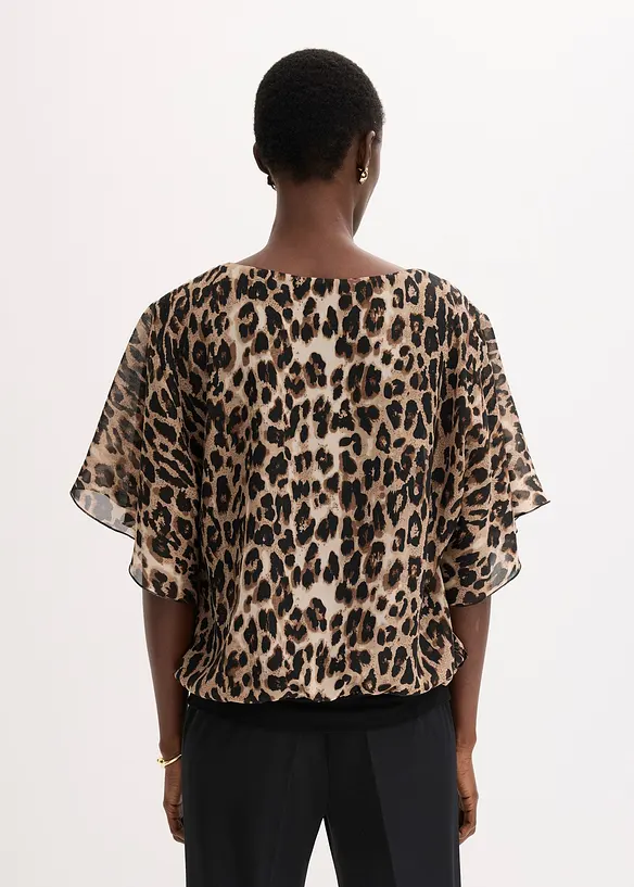 Chiffon Tunikabluse in beige von hinten (im Anschnitt) - bonprix Chiffon Tunikabluse in beige von hinten (im Anschnitt) - bonprix