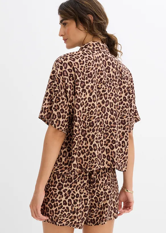 Hemdbluse aus fließender Viskose in beige von hinten (im Anschnitt) - bonprix Hemdbluse aus fließender Viskose in beige von hinten (im Anschnitt) - bonprix