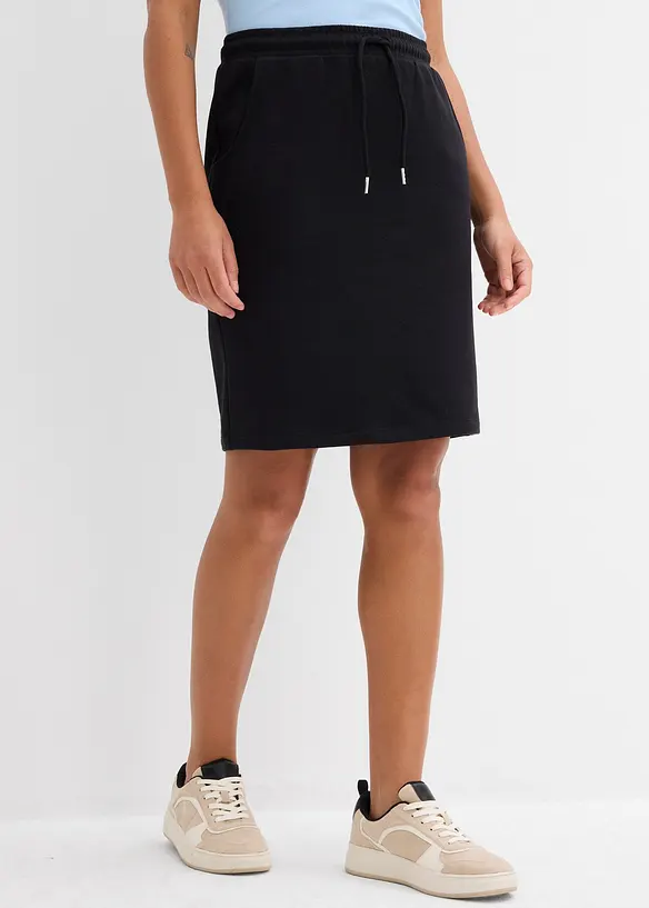 Sweatrock mit Taschen in schwarz von vorne - bonprix Sweatrock mit Taschen in schwarz von vorne - bonprix