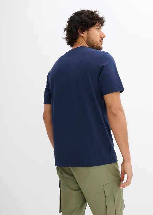 T-Shirt aus reiner Baumwolle in blau von hinten (im Anschnitt) - bonprix