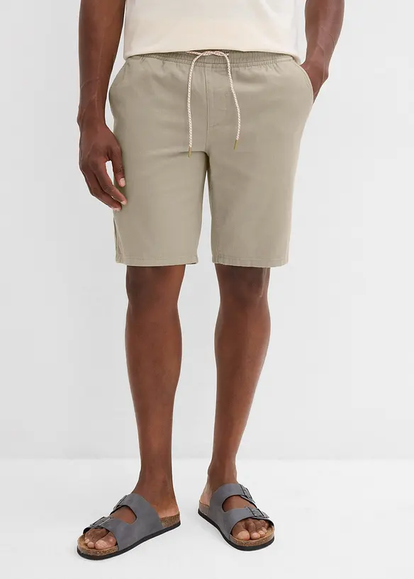 Schlupf-Bermuda aus Baumwolle in Regular Fit in grün von vorne - bonprix