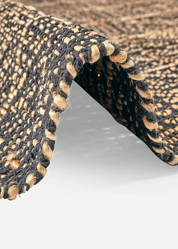 Kelim-Teppich mit Fransen in beige (Detailaufnahme) - bonprix