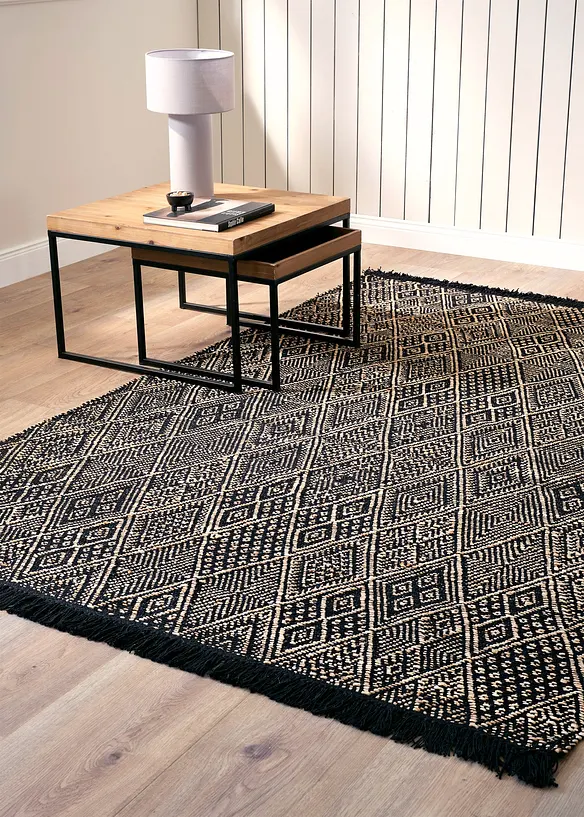 Kelim-Teppich mit Fransen in beige (Ambiente) - bonprix