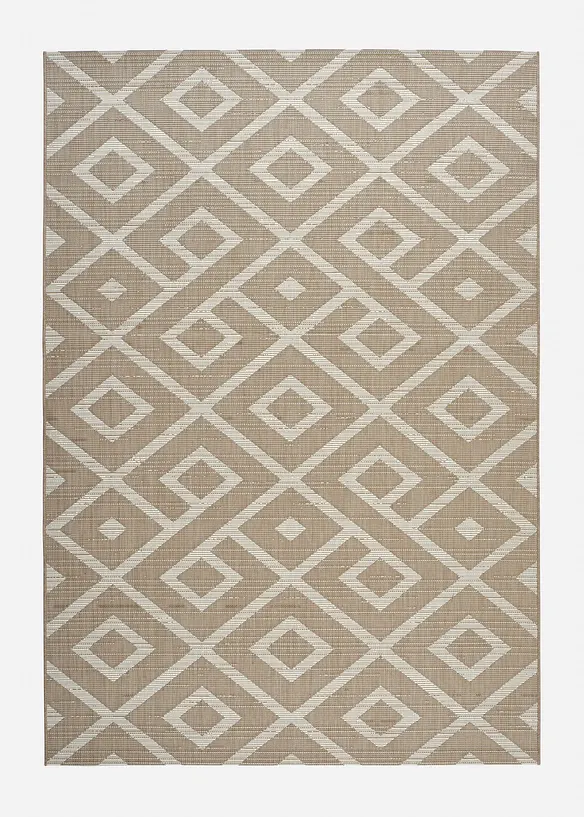 In-und Outdoor Teppich mit graphischer Musterung in beige von vorne - bonprix