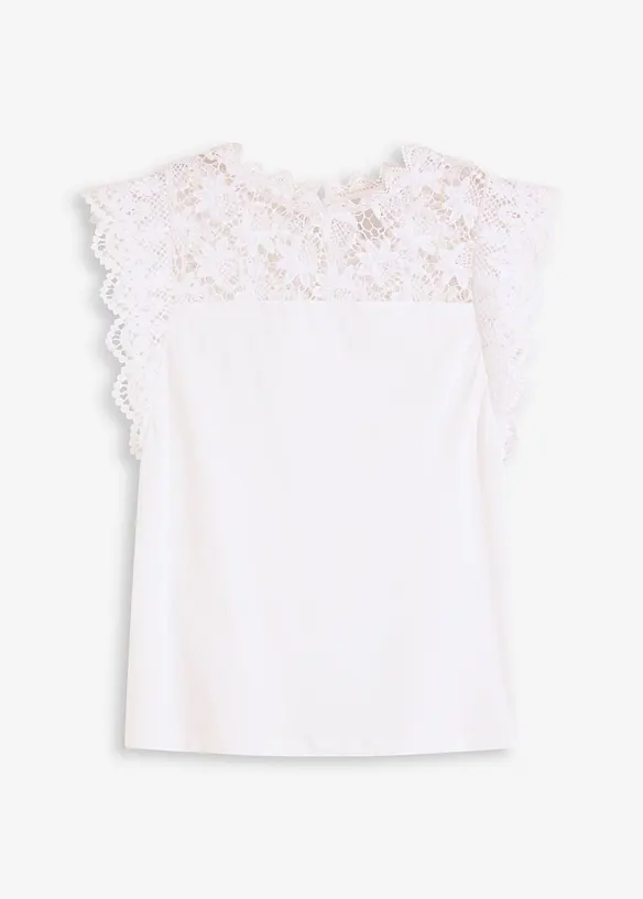 Shirt aus elastischem Baumwoll-Mix in weiß von vorne - bonprix Shirt aus elastischem Baumwoll-Mix in weiß von vorne - bonprix