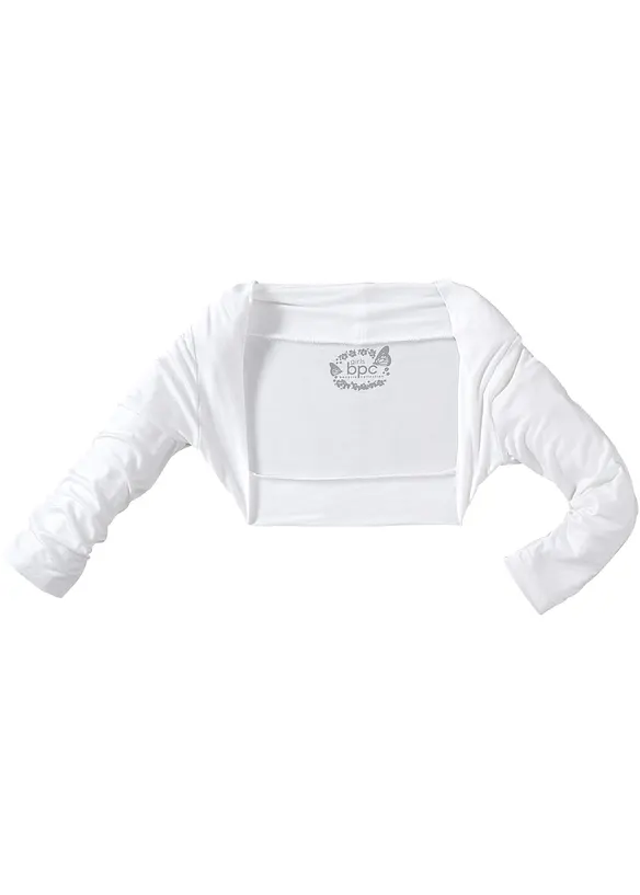 Jersey-Bolero aus softer Viskose in weiß von vorne - bonprix Jersey-Bolero aus softer Viskose in weiß von vorne - bonprix