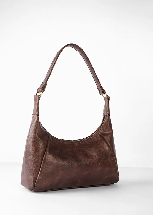 Handtasche in Lederoptik in braun von hinten - bonprix