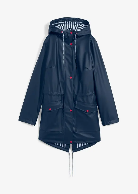 wasserabweisende Regenjacke in blau von vorne - bonprix