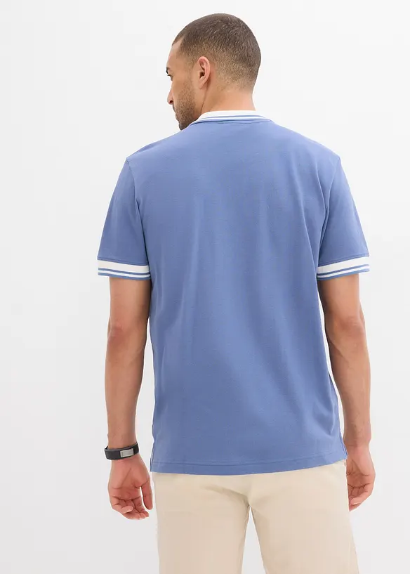 Poloshirt aus robustem Piqué in blau von hinten (im Anschnitt) - bonprix