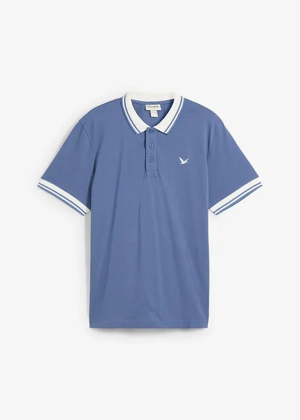 Poloshirt aus robustem Piqué in blau von vorne - bonprix