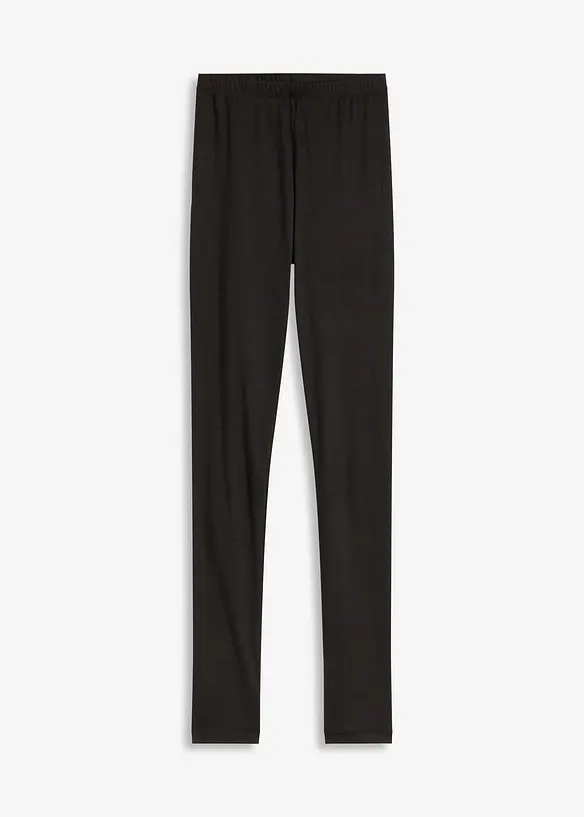 Strumpfleggings aus weichem Material in schwarz von vorne - bonprix