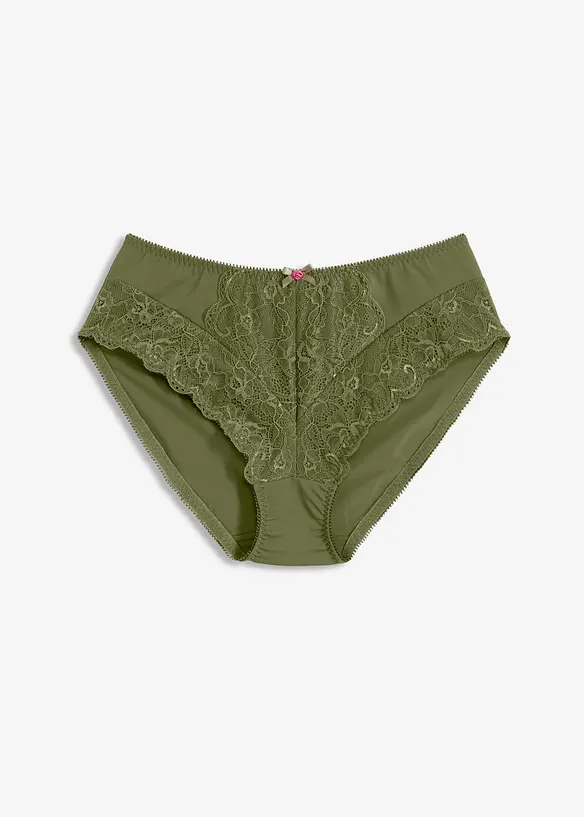 Maxislip mit zarter Spitze in grün von vorne - bonprix