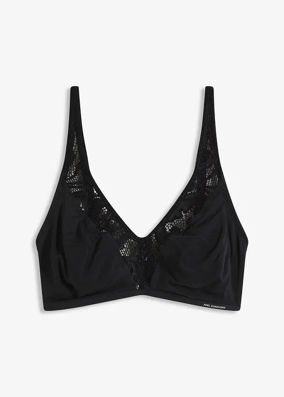 Feel Comfort Bralette aus softem Modal in schwarz von vorne - bonprix