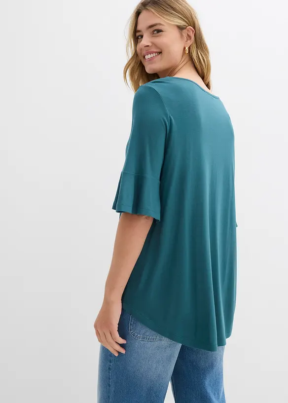 Shirt aus softer Viskose in petrol von hinten (im Anschnitt) - bonprix Shirt aus softer Viskose in petrol von hinten (im Anschnitt) - bonprix