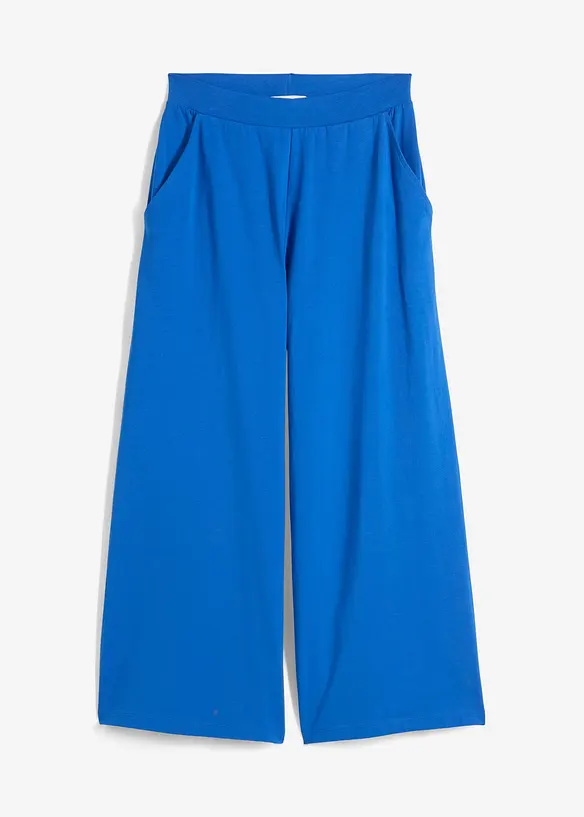 7/8-Hose aus Bio-Baumwolle mit Stretch in blau von vorne - bonprix
