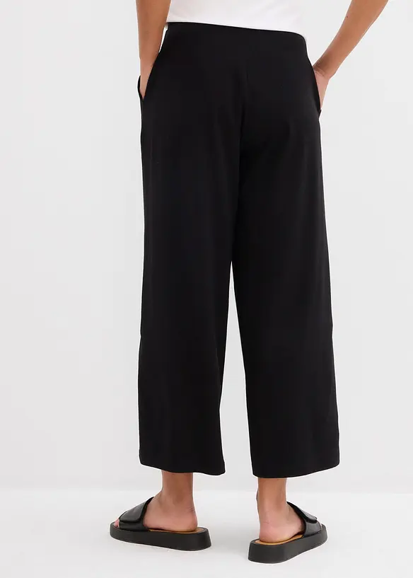 7/8-Hose aus Bio-Baumwolle mit Stretch in schwarz von hinten - bonprix