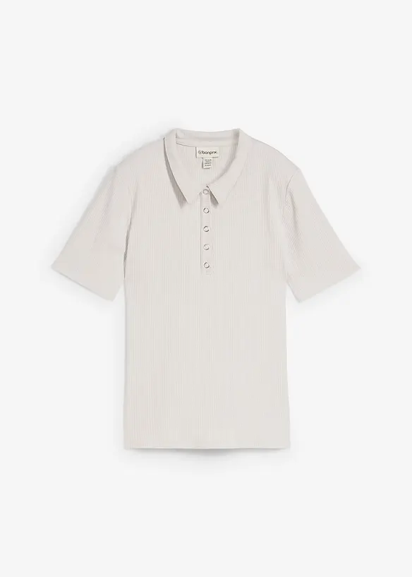 Poloshirt aus Viskose-Mix in grau von vorne - bonprix