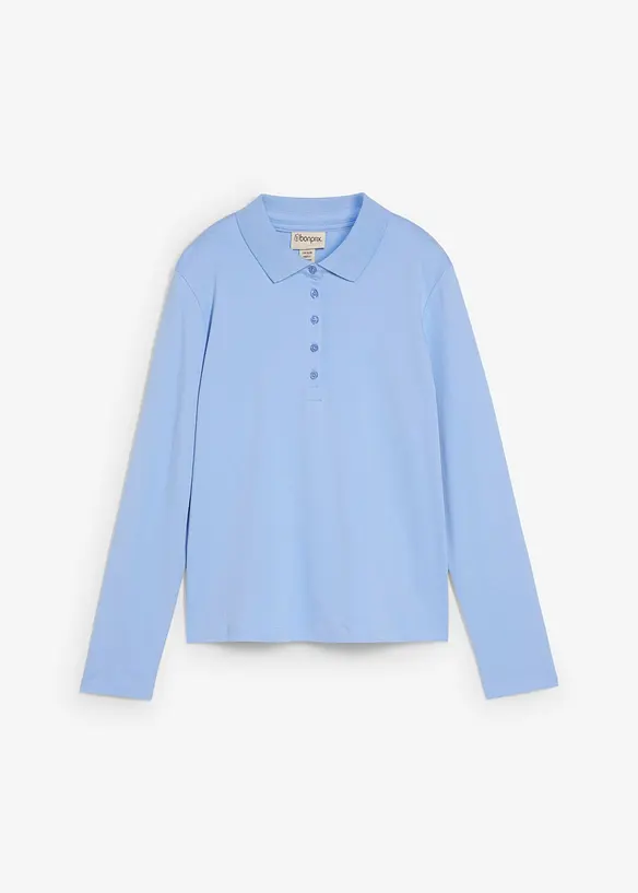 Poloshirt aus schwerer Bio-Baumwolle in blau von vorne - bonprix Poloshirt aus schwerer Bio-Baumwolle in blau von vorne - bonprix