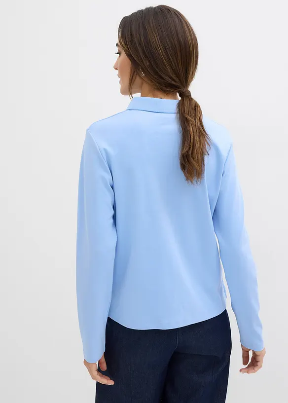 Poloshirt aus schwerer Bio-Baumwolle in blau von hinten (im Anschnitt) - bonprix Poloshirt aus schwerer Bio-Baumwolle in blau von hinten (im Anschnitt) - bonprix
