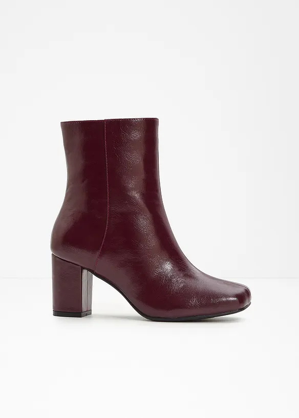 Stiefeletten mit Blockabsatz in rot - bonprix