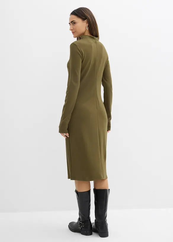 Punto Di Roma Kleid mit Stehkragen in grün von hinten (Totalaufnahme) - bonprix Punto Di Roma Kleid mit Stehkragen in grün von hinten (Totalaufnahme) - bonprix