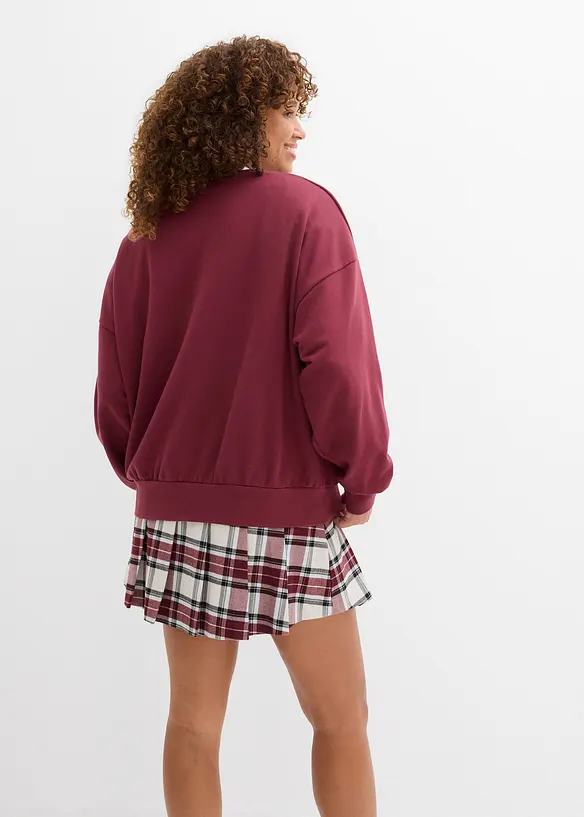 Oversize-Sweatshirt in rot von hinten (im Anschnitt) - bonprix