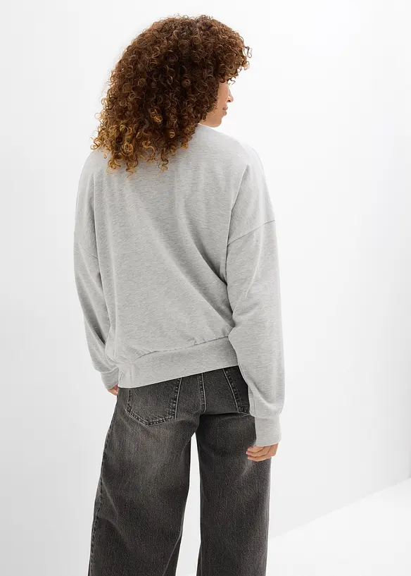 Oversize-Sweatshirt in grau von hinten (im Anschnitt) - bonprix